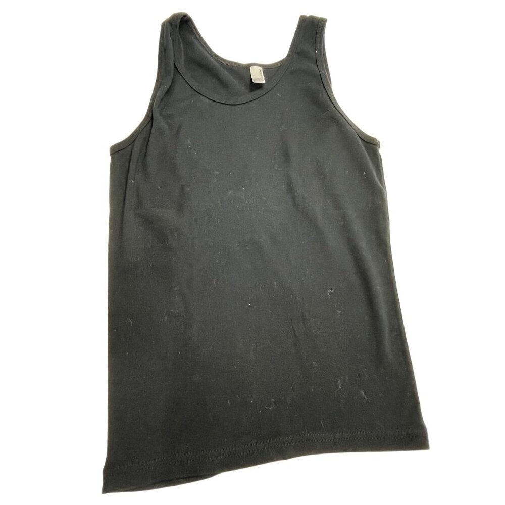 American Apparel Large Classic Girl Black Cotton Tank Top 71b